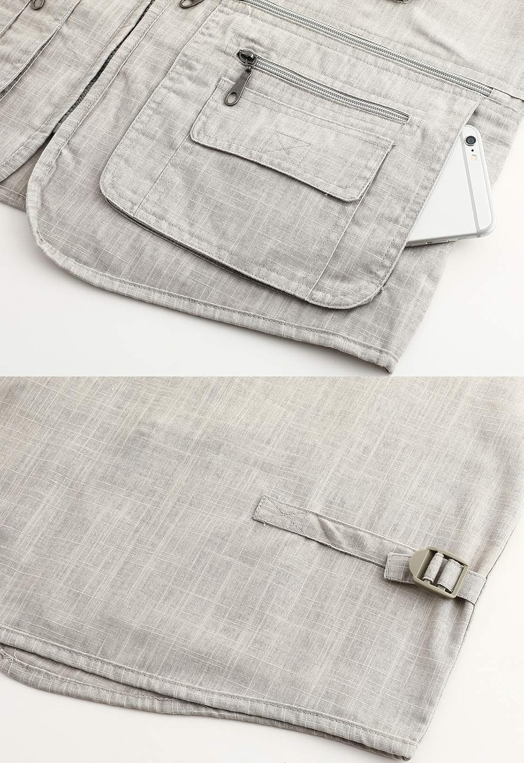 Hbufnha Men's Casual Safari Travel Vest 16 Pockets Outdoor Work Vest Sleeveless Jacket Fishing Hiking Photograph - Image 7