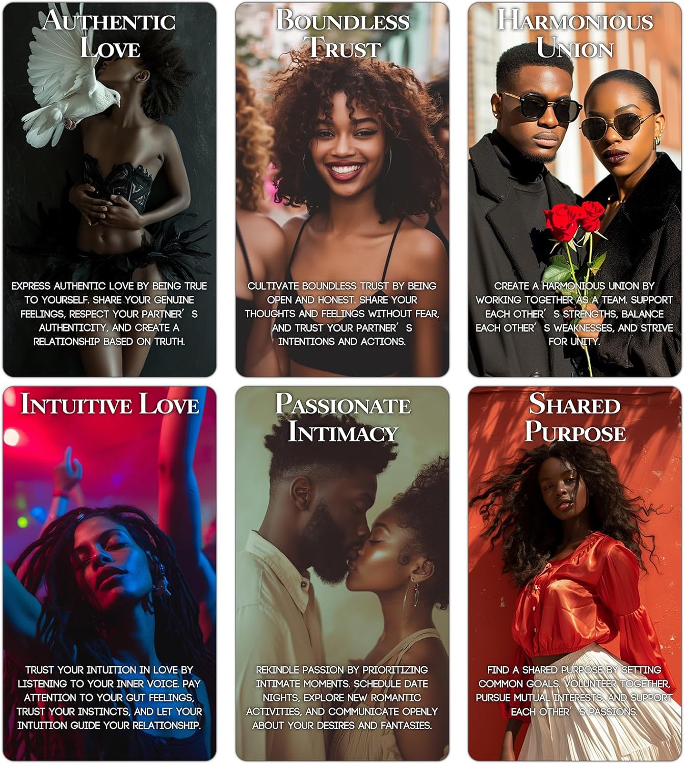 Confession of Soulmate Oracle Cards, African American Black Love Oracle Cards Deck with Meanings on Them, Soulmates and Twin Flames Oracle Cards for Beginner, Love Relationships (Red) - Image 2