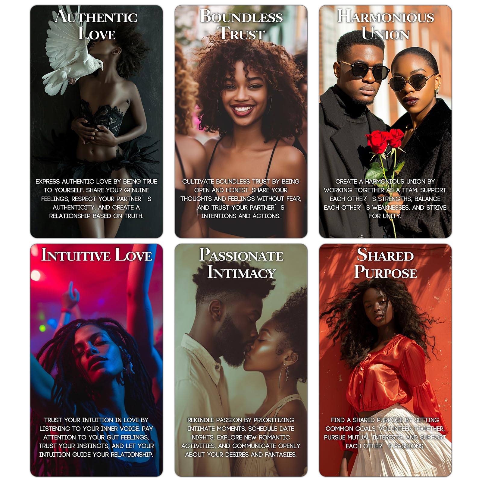 Powerful Confession of Soulmate Oracle Cards,African American Black Love Oracle Cards Deck with Meanings on Them - Image 2