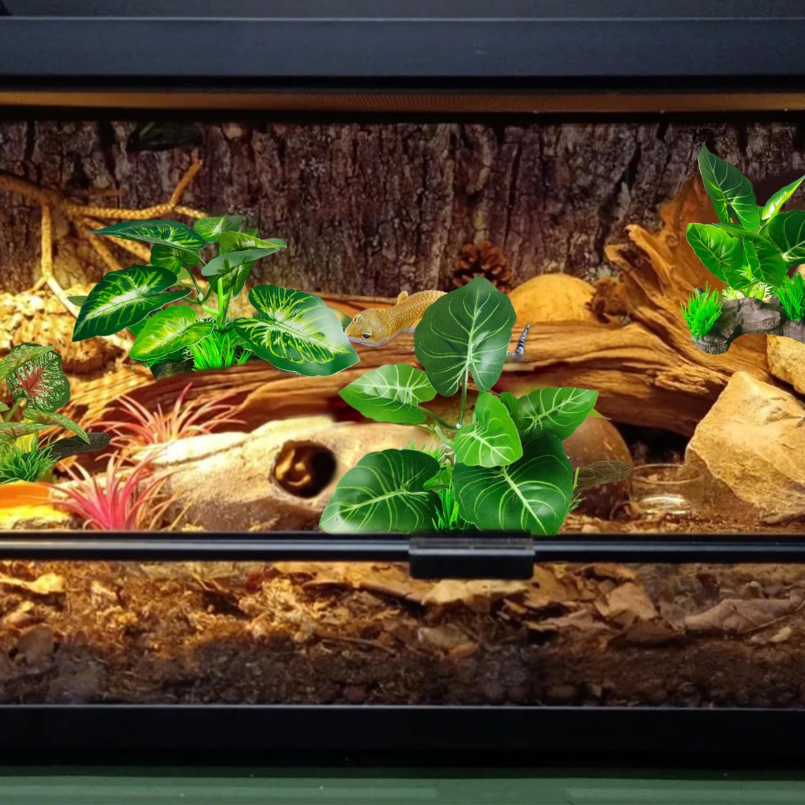 3 Pièces Plante Artificielle Exterieur, Decoration Aquarium Fleur Artificielle, Plante Artificielles Interieur Gazon Artificiel, Plantes Artificiella Décoration Aquarium pour Artificielles