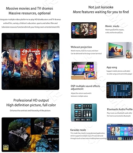 Miniatura 6 de DMS 3TB Pantalla táctil Karaoke Chino Inglés Cantonés Taiwanés Vietnamita Canciones 10 "Pantalla táctil Reproductor de karaoke Echo Mixing