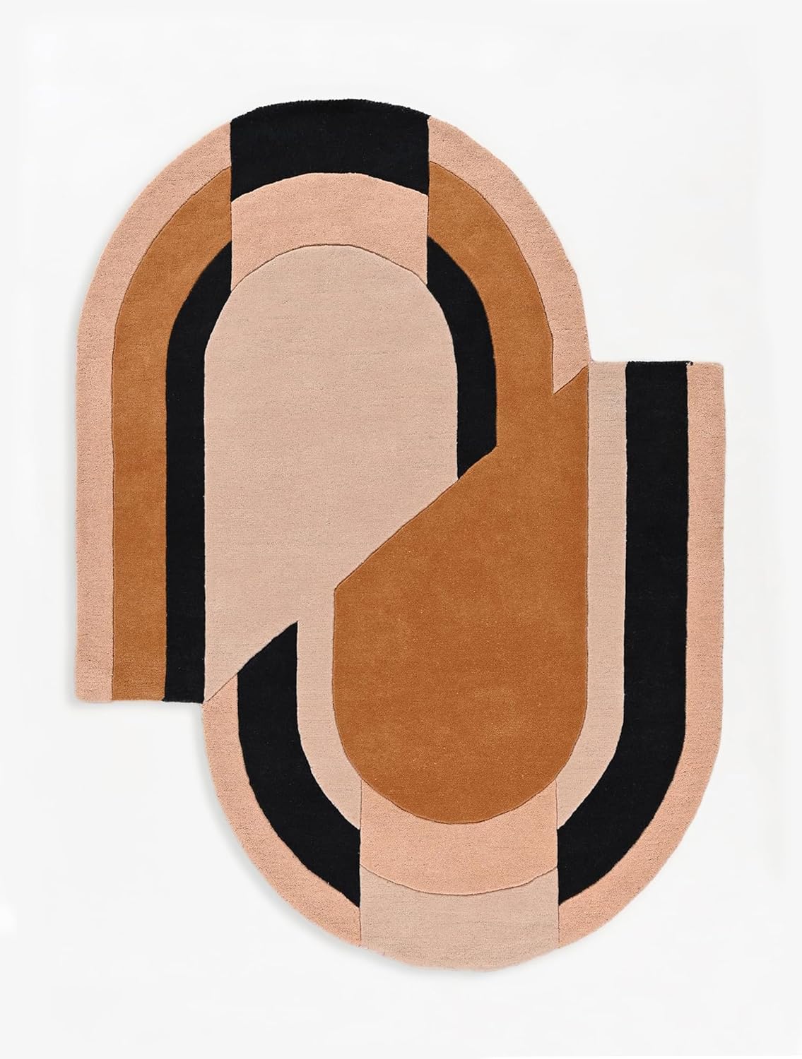 Modern Irregular Shape Wool Area Rug | Geometric Pattern, Hand-Tufted with 100% Wool | Perfect for Living Room, Bedroom & Home Decor (Multi 1, 4' x 5')