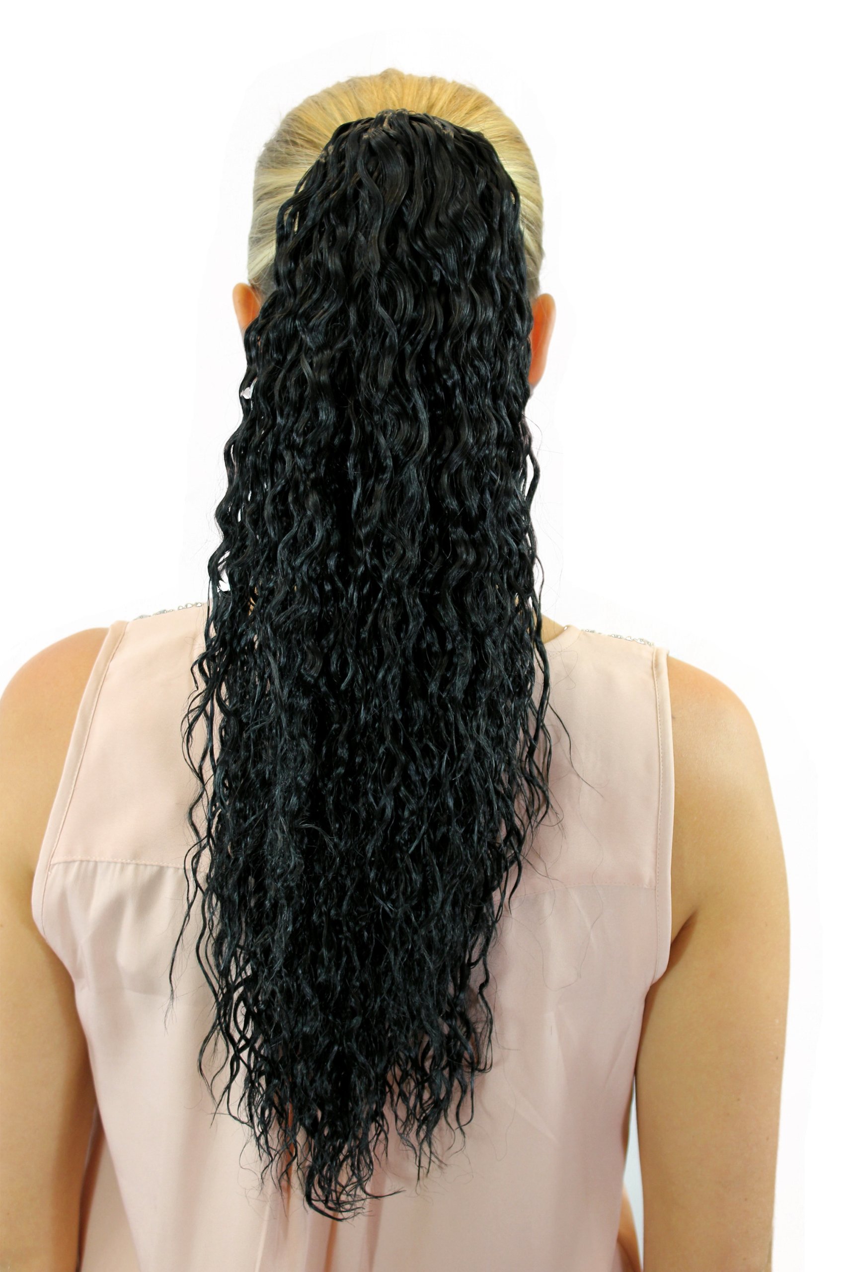 WIG ME UP Haarteil-Zopf Mit Butterfly-Klammer – Voluminös, Wellig, 45 Cm In Schwarz/Schwarzbraun