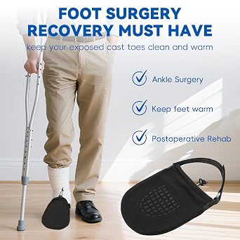 JFMkaer Cast Sock Cover for Foot 2Pcs, Toe Portective Cover, Adjustable and Non-slip Cast Sock Toe Cover for Women Men, Toe Sock Cover for Casted Foot