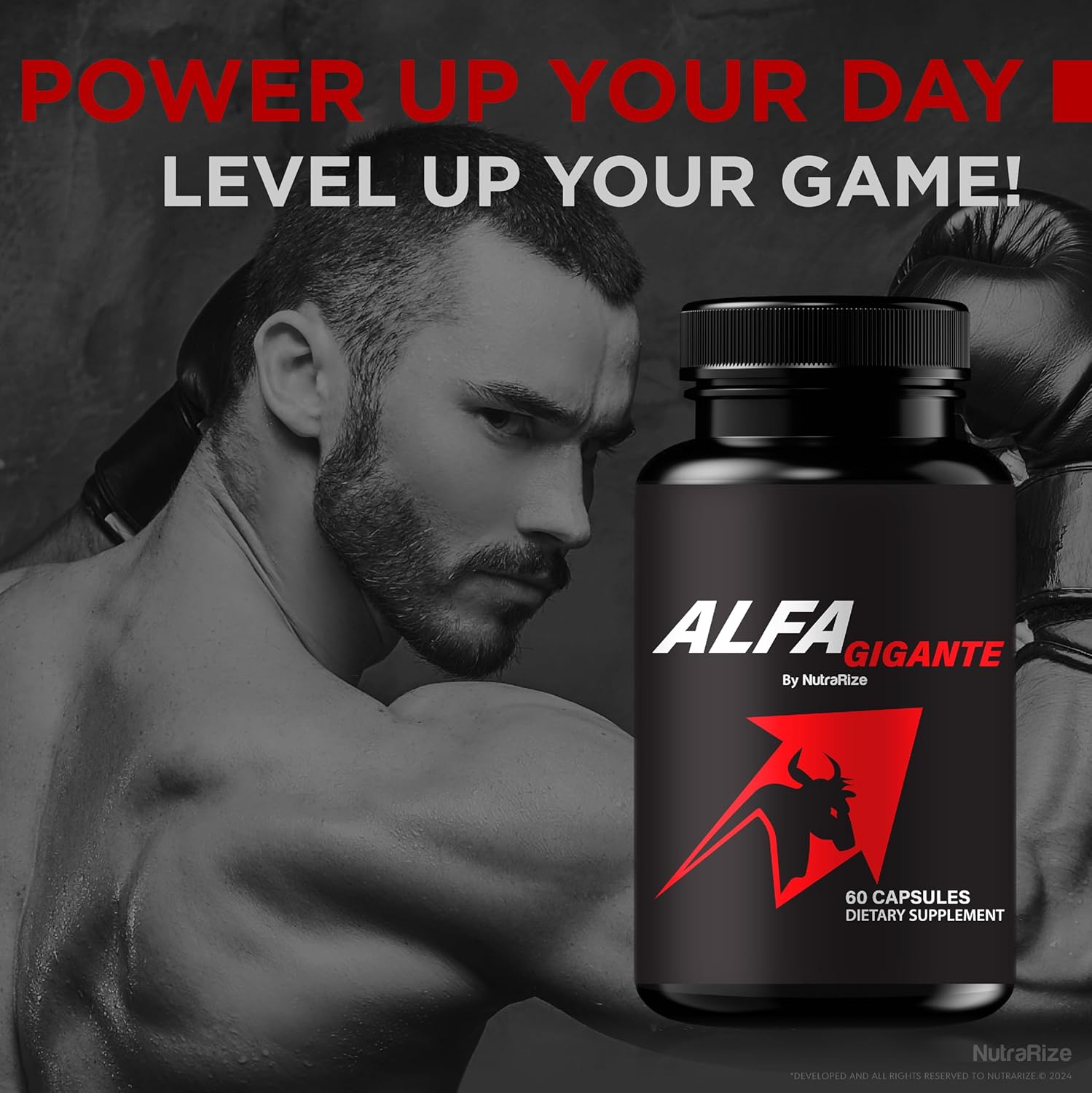 Alfa Gigante Capsules, Official AlfaGigante Male Formula, All Natural Pills for Men, Supports Stamina, Energy Levels and Peak Performance, Premium Health Pastillas Review (60 Capsules)