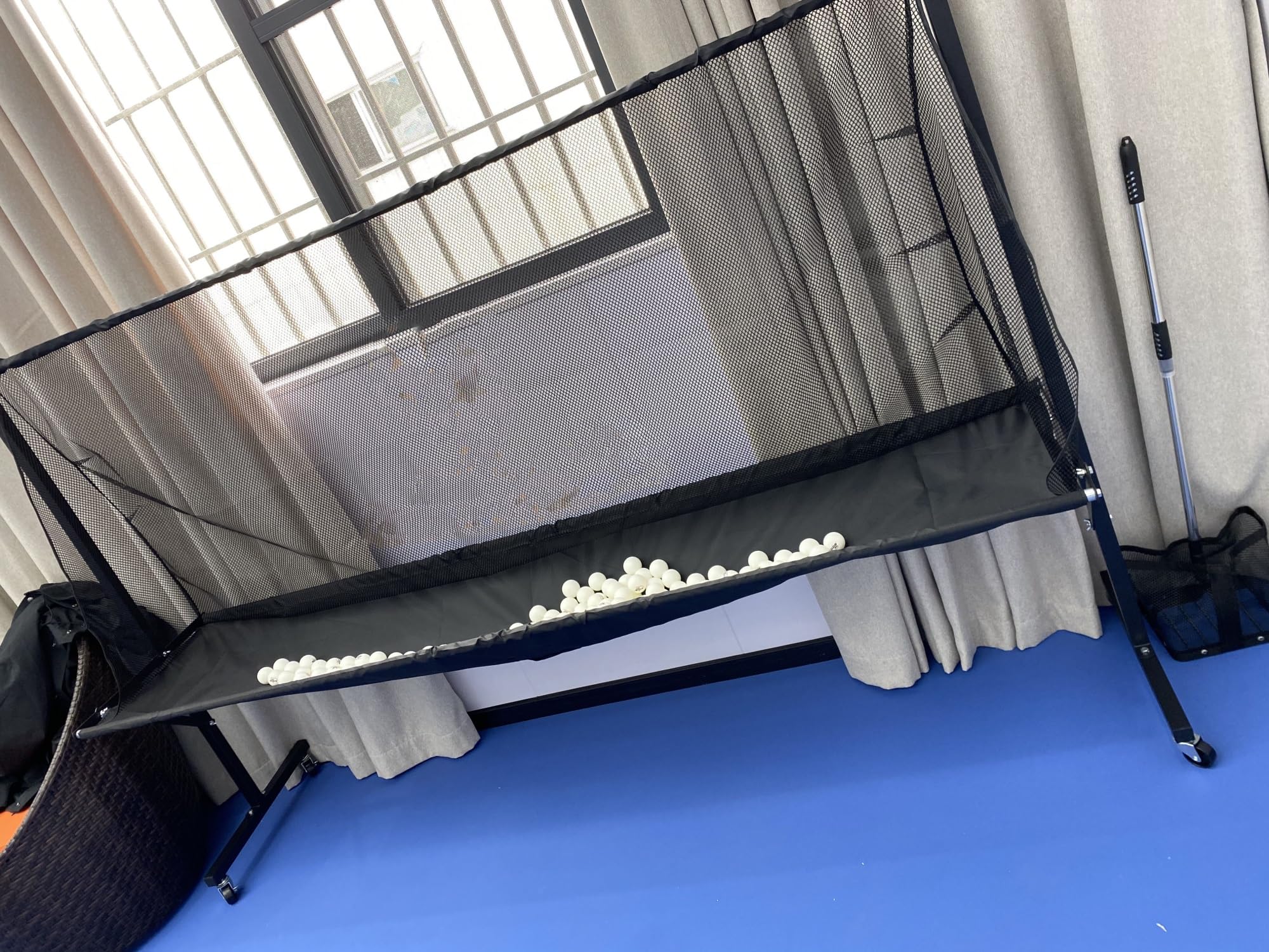 Rete raccoglitore per riciclo da ping pong per adulti e bambini, rete mobile per la raccolta di palline da ping pong per esercizi con più palline, rete organizzativa ausiliaria per allenamento, palest
