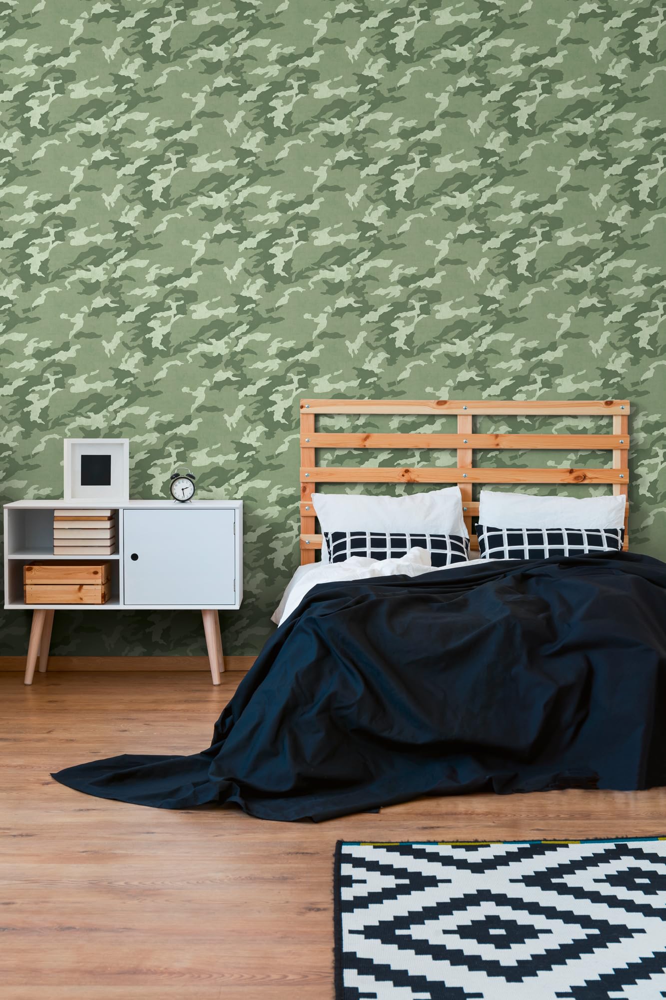 A.S. Création papier peint intissé à motif pour enfants en vert – papier peint camouflage 10,05 x 0,53 m – 771731