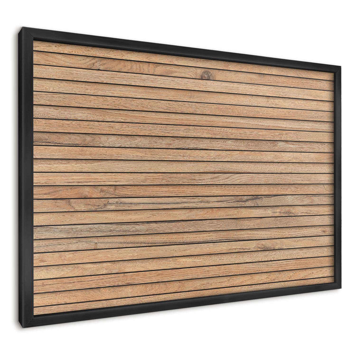 Pizarra Magnética de Pared 60x40 cm | con Marco Negro | Tablas De Madera | Montaje Fácil | Tablero Imantado | Para Imanes Turísticos, Recuerdos de Viaje y Fotos