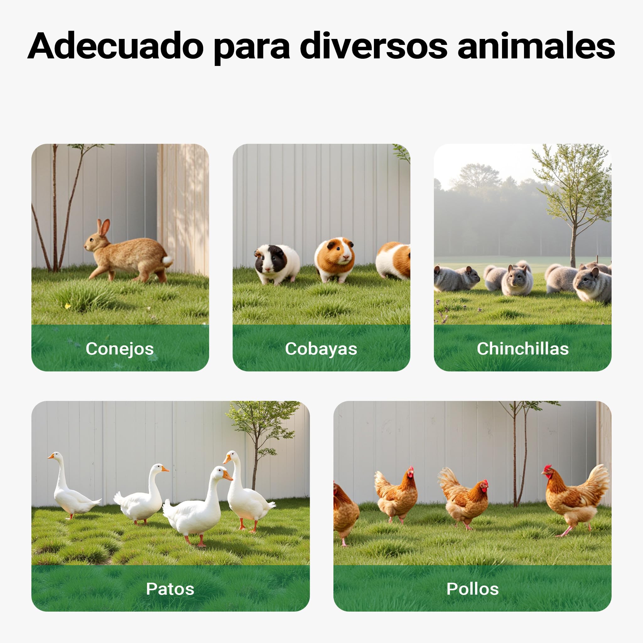 Recinto Jaula para Animales 216x116x65cm con protección Solar y antifuga, Corral para Mascotas