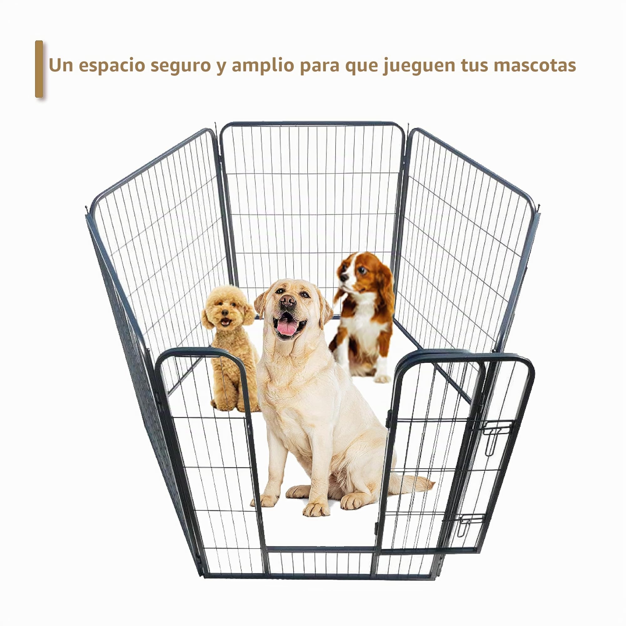 Ellie-Bo - Jaula corral modular para mascotas, 8 piezas, resistente, 120 cm de altura