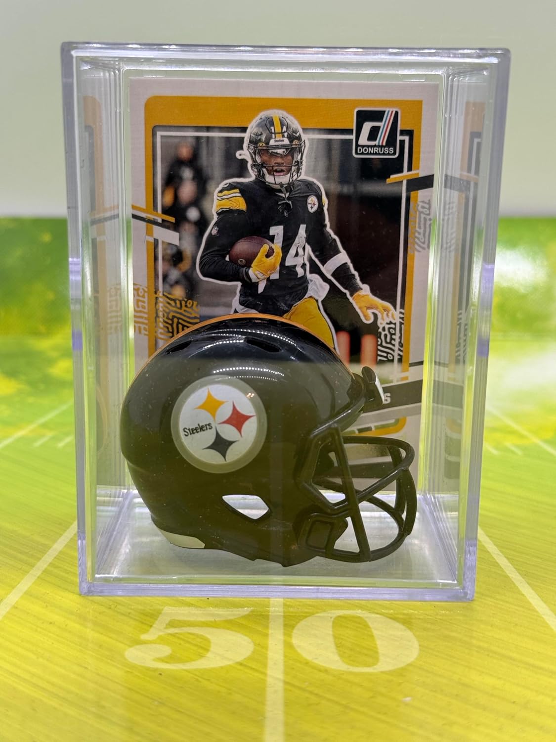 Pittsburgh Steelers NFL Helmet Shadowbox w/George Pickens card