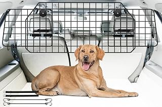 Dog Car Barriers for SUVs, Vehicles, Cars, & Trucks, Adjustable Heavy-Duty Wire Mesh Pet SUV Barriers Universal-Fit, Car Accessories Safety Travel, 2 Elastic Ropes Included