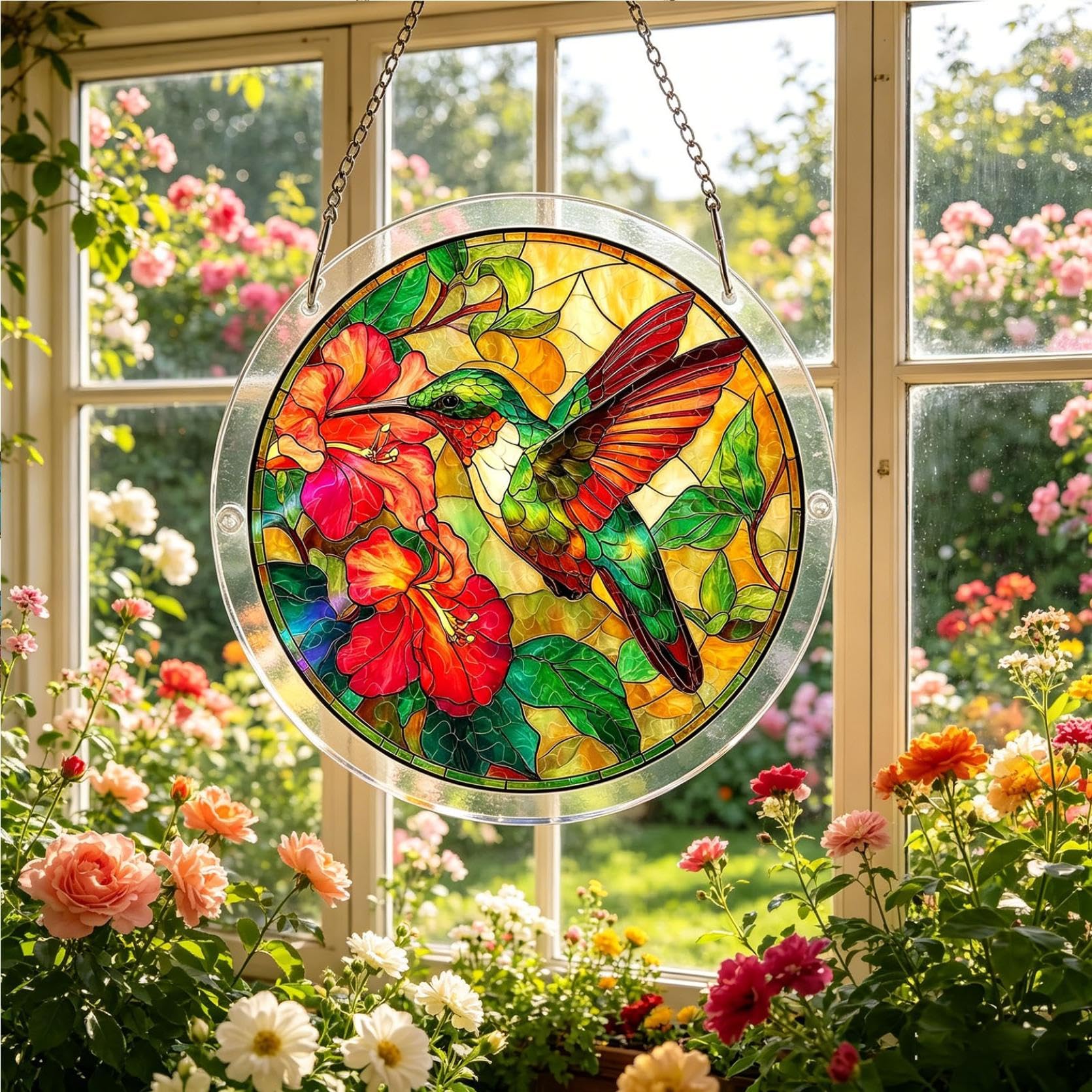 Acrylic Puzzles Suncatcher, Tree of Radiant Glass Puzzle – Jigsaw Puzzle for Doors Garden, Mother's Day Christmas Birthday Gifts for Women Men (B)