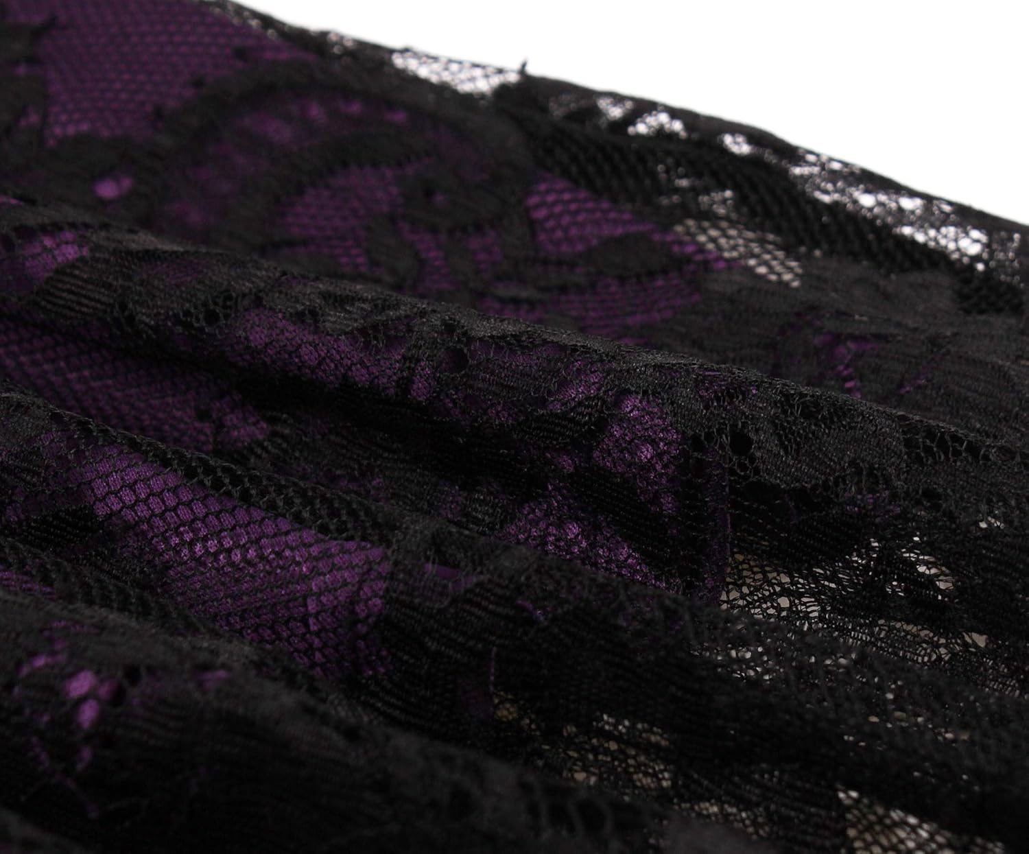 Wellwits Women's Halloween Floral Lace Gothic Dress with Lace-up Corset - Image 5