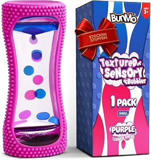 BUNMO Liquid Motion Bubbler Sensory Toys - Sensory Stocking Stuffers for Kids - Liquid Timer for Kids - Colorful Bubble Fidget Timer for Desk & Travel - Purple
