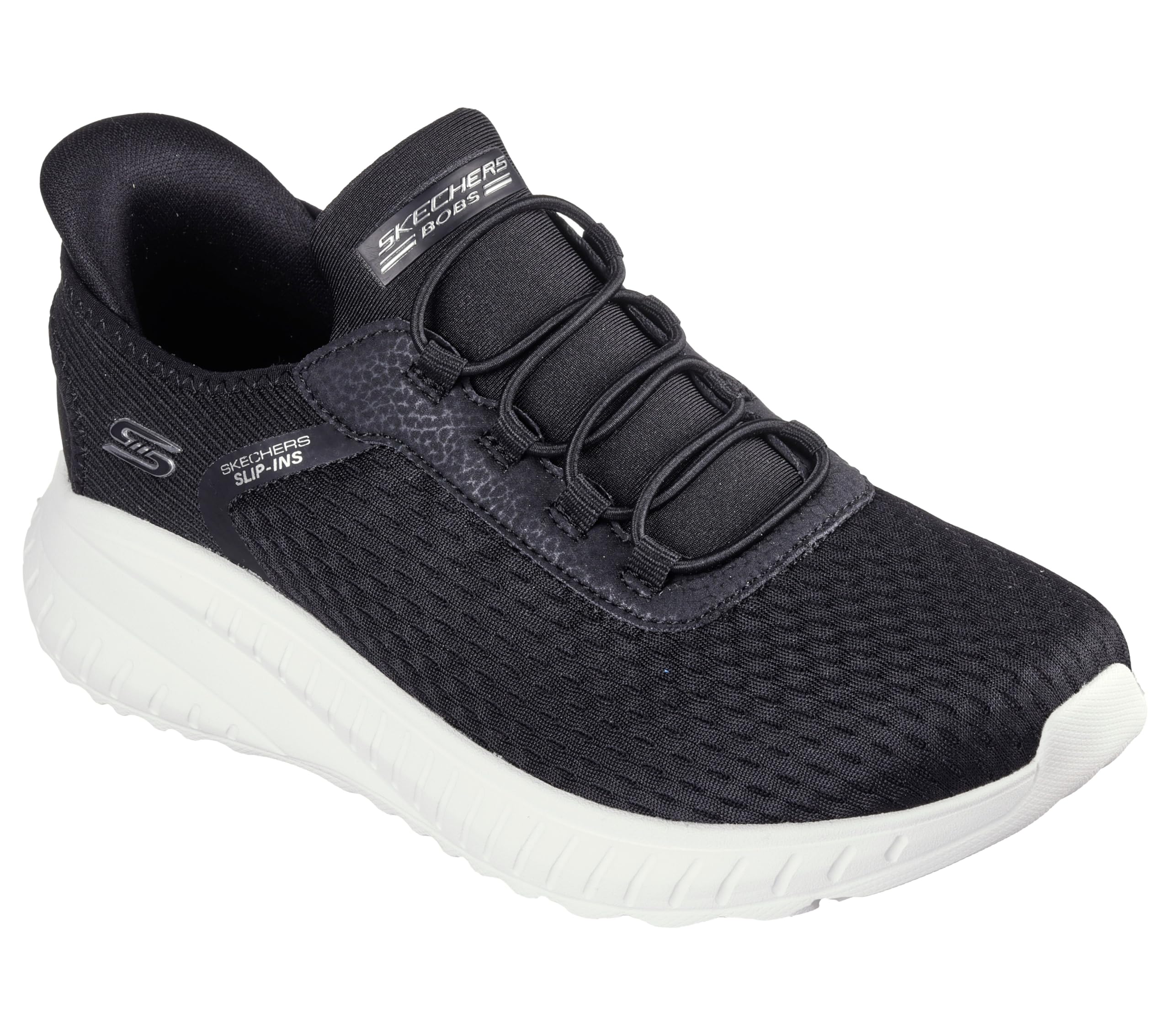 Skechers Women's Hands Free Slip-ins Bobs Squad Chaos-in Color Sneaker, Blk White, 12 Wide