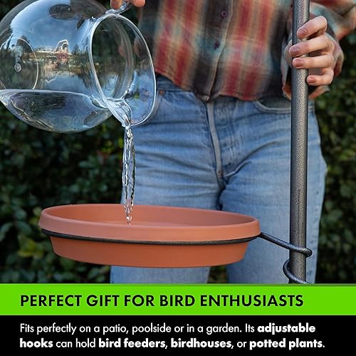 Vista 3 de Yard Butler Centro de pájaros de árbol de patio, soporte duradero para comedero de pájaros y soporte para plantas colgantes con 3 ganchos y anillo