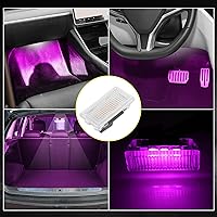 Vista 5 de X AUTOHAUX 2 luces LED para Tesla modelo 3/Y/S/X luces moradas para interior del coche, luces LED rosas y moradas para el espacio de los pies