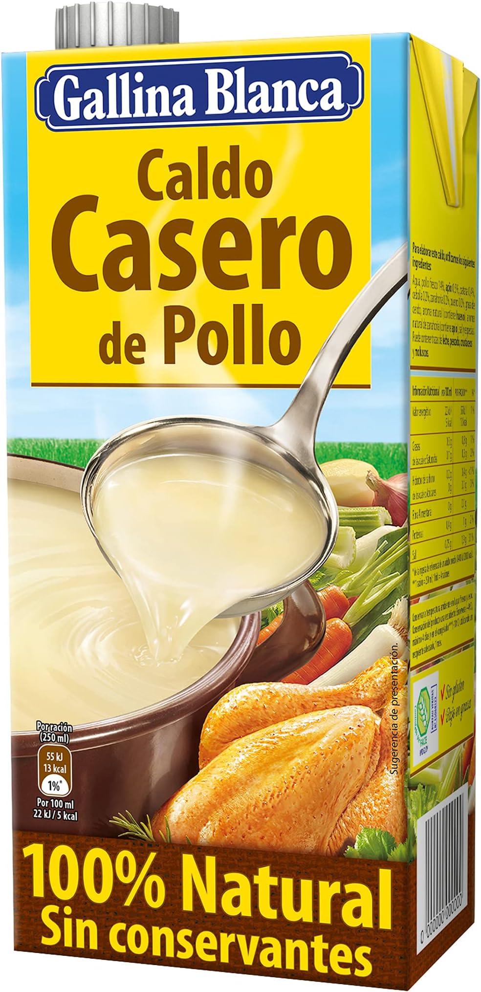 Caldo Casero de Pollo Gallina Blanca - Homemade Chicken Broth 1L