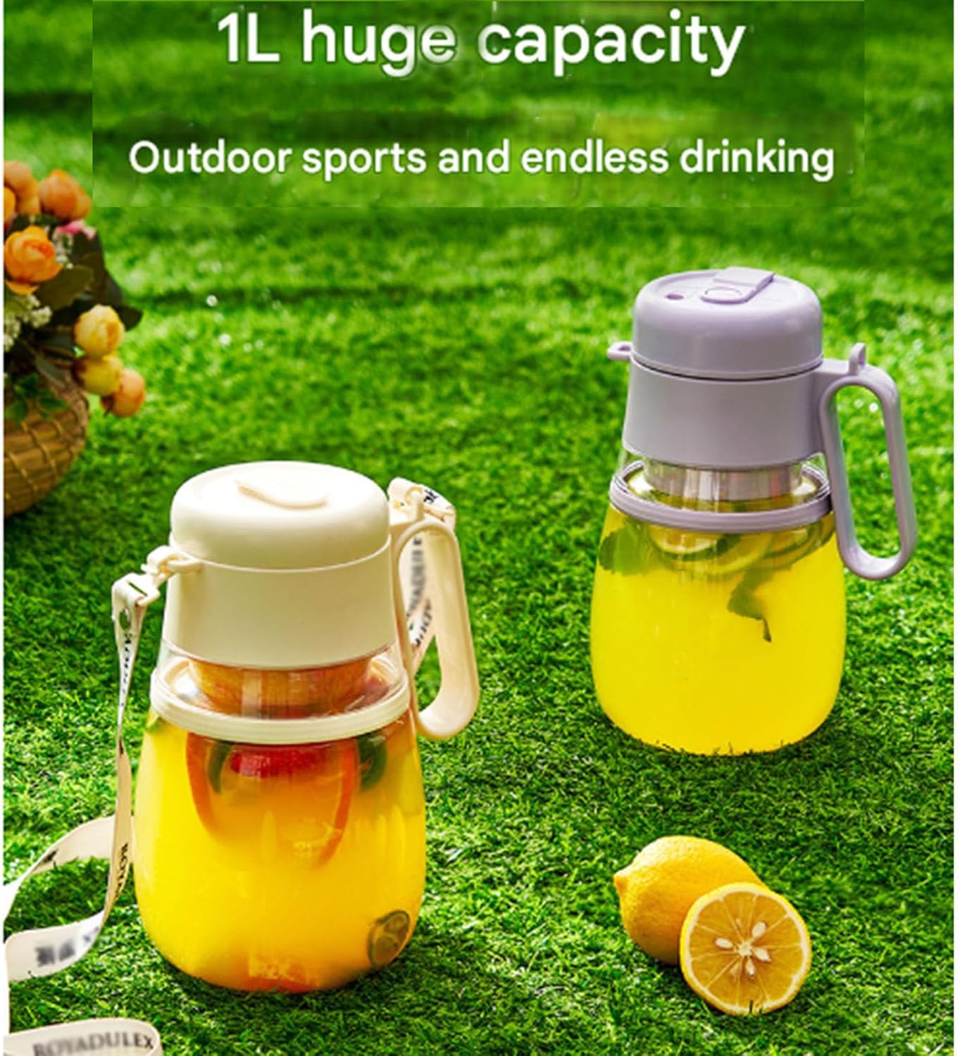 Large Capacity Juicer 1000Ml Portable Small Juice Cup Rechargeable Household Multi-Function Juicer Juice Cup,Purple