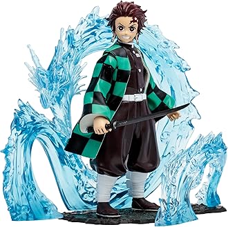 McFarlaneToys Demon Slayer Tanjiro Kamado 5-Inch Deluxe Action Figure - Fun Pint-Sized Collectible with Articulation, Sword, Water Breathing First Form, and Demon Slayer Theme