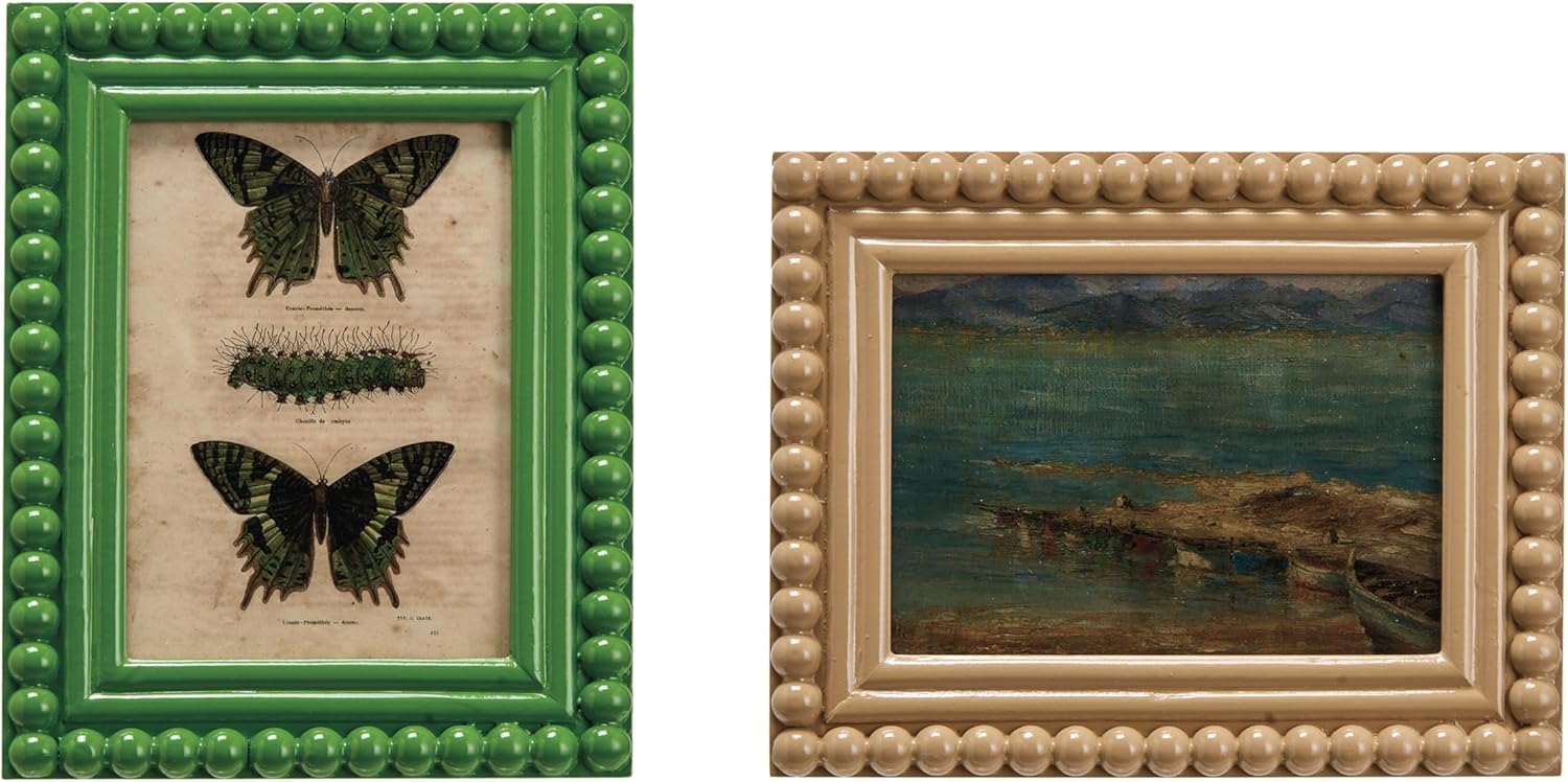 Creative Co-Op Rustic Charm Hobnail Frame, Multicolor, Set of 2