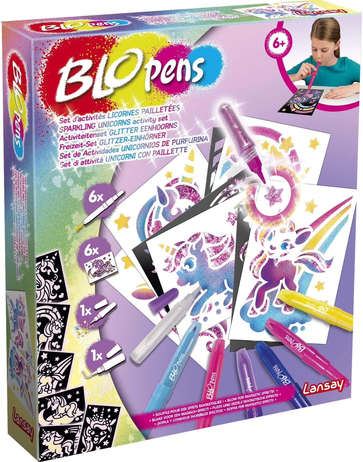 Blopens - Glitter Unicorn Activity Set - Drawing and Colouring - Ages 6 and Above