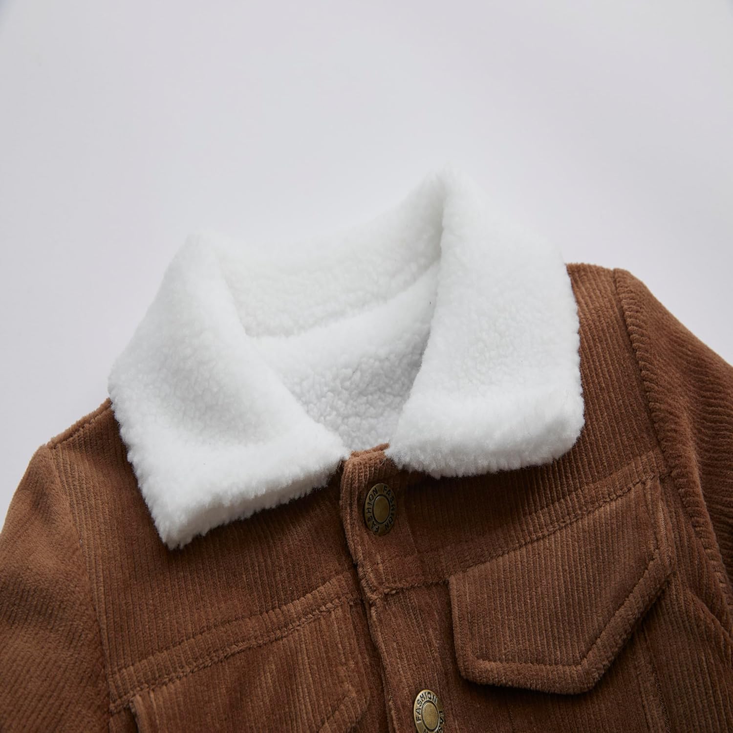 Toddler Baby Boys' Corduroy Jacket Sherpa Lined Lapel Baby jacket Warm and Thick Infant Coat Long - Image 3