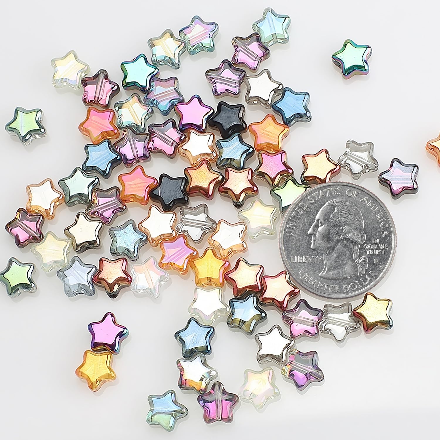 Amazon.co.jp: ビーズ 星 アクリルビーズ スター 穴あり ビーズ【100個 