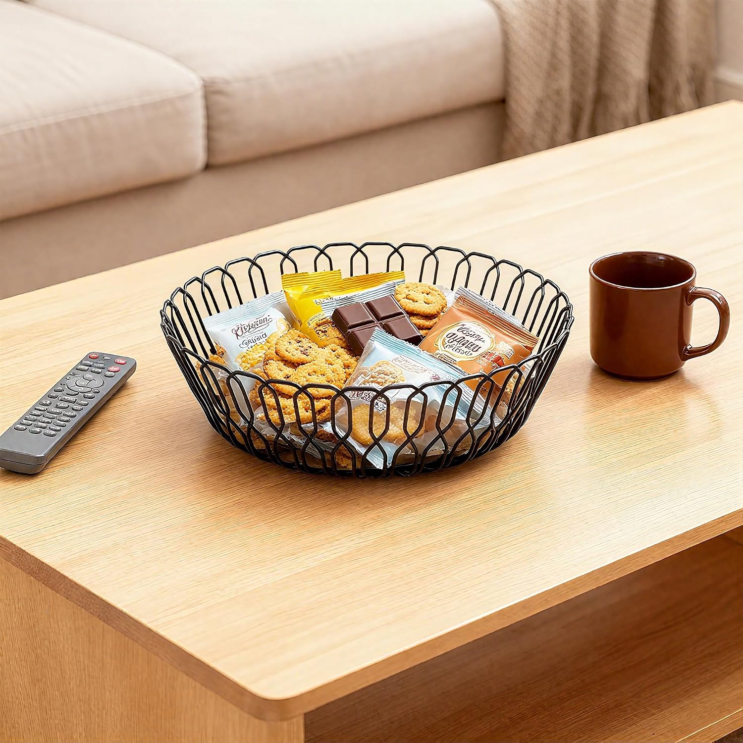 Metal Wire Fruit Bowl, Black Metal Baskets