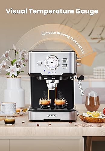 Miniatura 6 de Gevi Máquina de café expreso de alta presión, máquinas de espresso compactas con espumador de leche Varita de vapor, café profesional, capuchino,