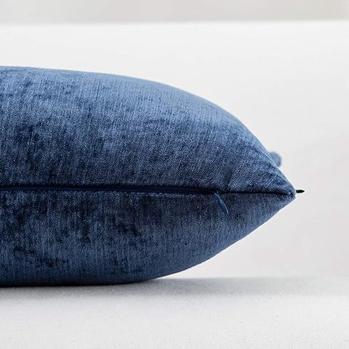 Miniatura 5 de HWY 50 - Juego de fundas de cojín lumbares de terciopelo azul marino de 12 x 20 pulgadas para sofá, sala de estar, fundas de cojín decorativas