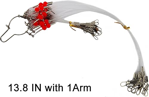 Miniatura 7 de Plataformas de líder de pesca mono con broches giratorios de agua salada Surf Pesca Aparejos inferiores de pesca de alta resistencia 1 brazo y 2