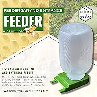 Vista 2 de Foxhound Bee Co: Comedero de abejas para apicultura con alimentador de entrada de plástico y botella extragrande de medio galón para alimentar