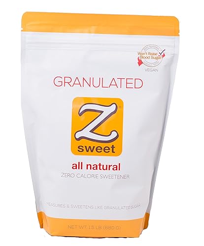 Z SWEET Edulcorante natural sin calorías, granulado de 24 onzas, sin OMG, sin gluten, sin impacto glucémico, alternativa al azúcar de eritritol -