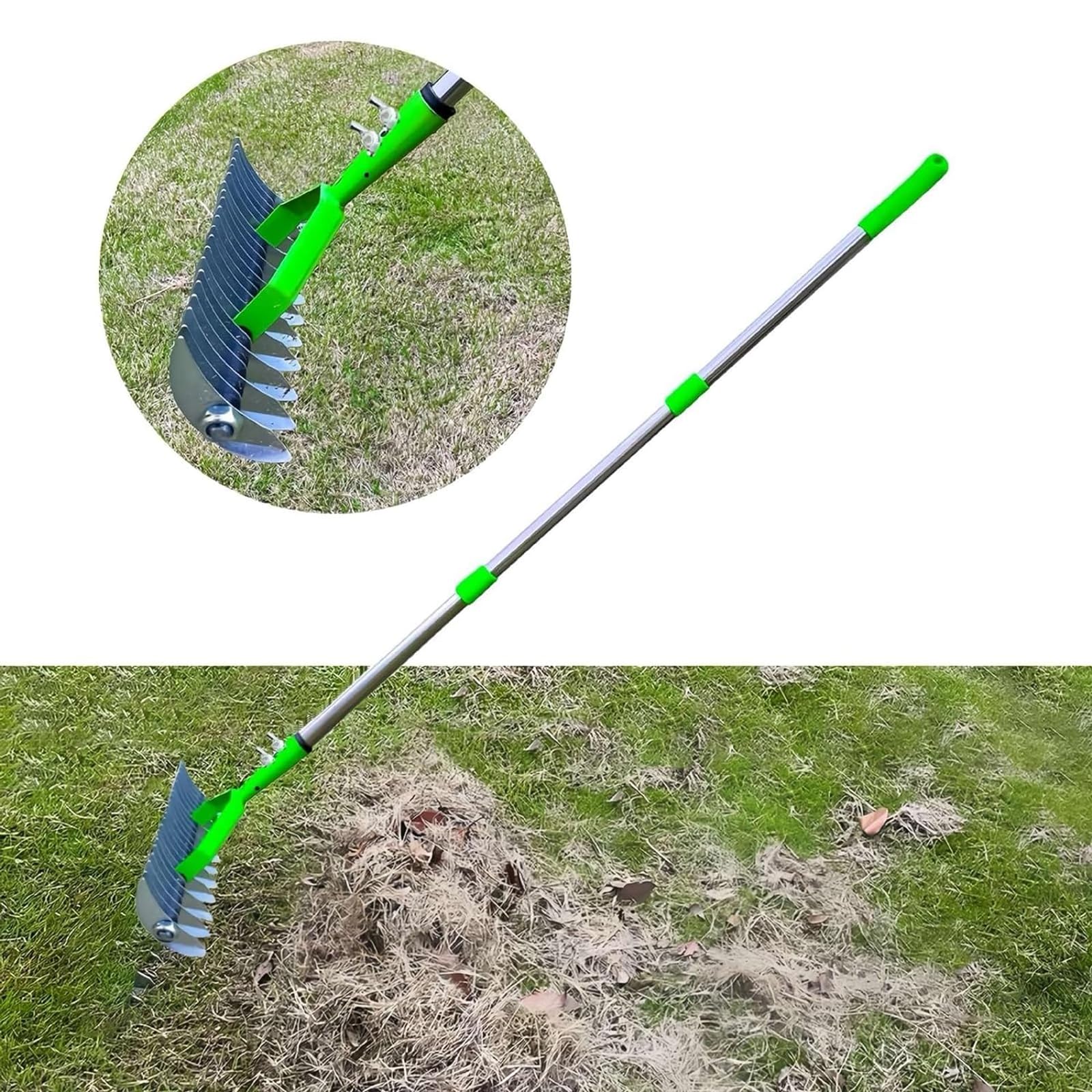 Scarificatore Aeratore per Prato con Maniglia, Scarificazione Manuale per Aerazione del Terreno dell'Erba del Prato, Strumento per aerazione con Punte per Aeratore del Prato, per la Cura del Prato