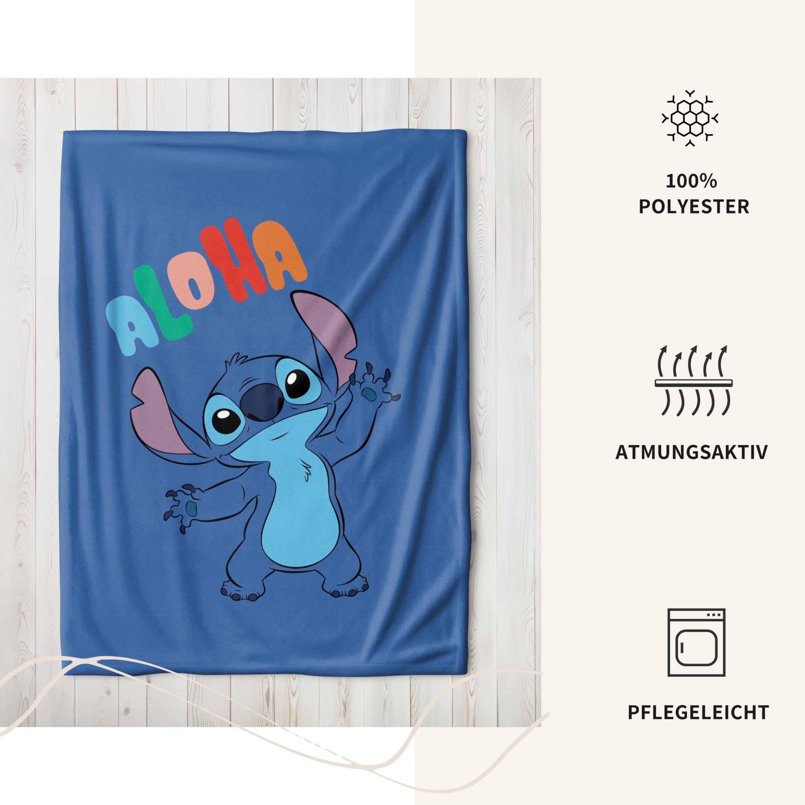 MTOnlinehandel Stitch - Coperta - 200 x 160 cm - Coperta in pile corallo Lilo e Stitch - Articolo per fan Aloha - Per bambini, adolescenti e adulti - Regalo - Motivo Stitch