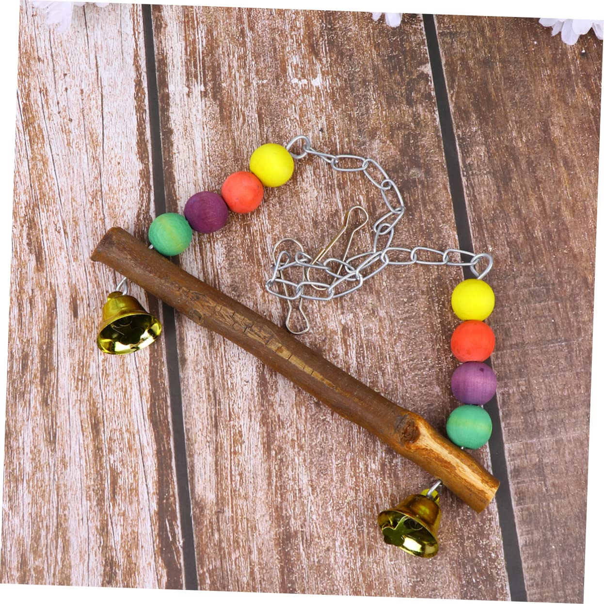 Angoily 2pcs Parrot Swing Toy Bird Swing Hanging Toy Colorful Beads for Parakeets Cockatiels Small Birds Educational Swing Safe and Fun Bird Toy