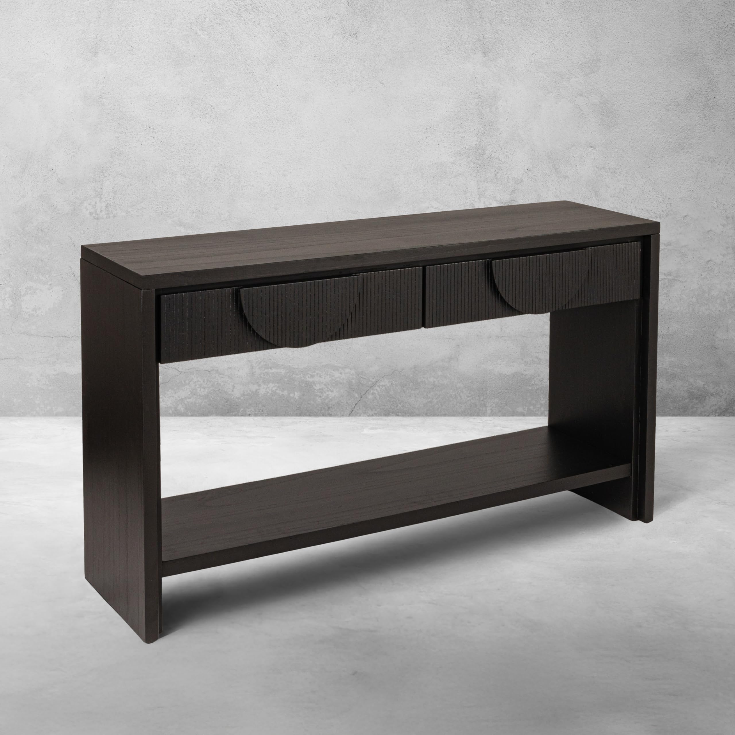 Creative Co-Op Modern Black Console Table with Storage Drawers