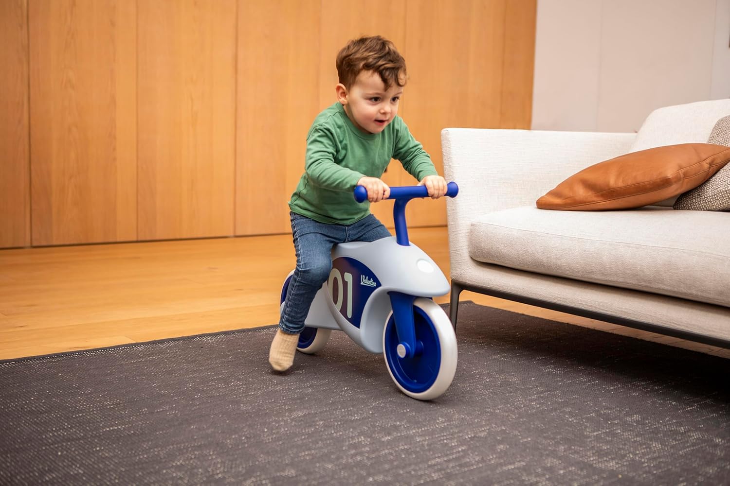 Italtrike Valentino Balance Bike for Toddlers & Kids, Indoor & Outdoor Use, Safe Design, Sturdy Child Safe Wheels, 2-4 Years, Made in Italy (Blue) (Blue)