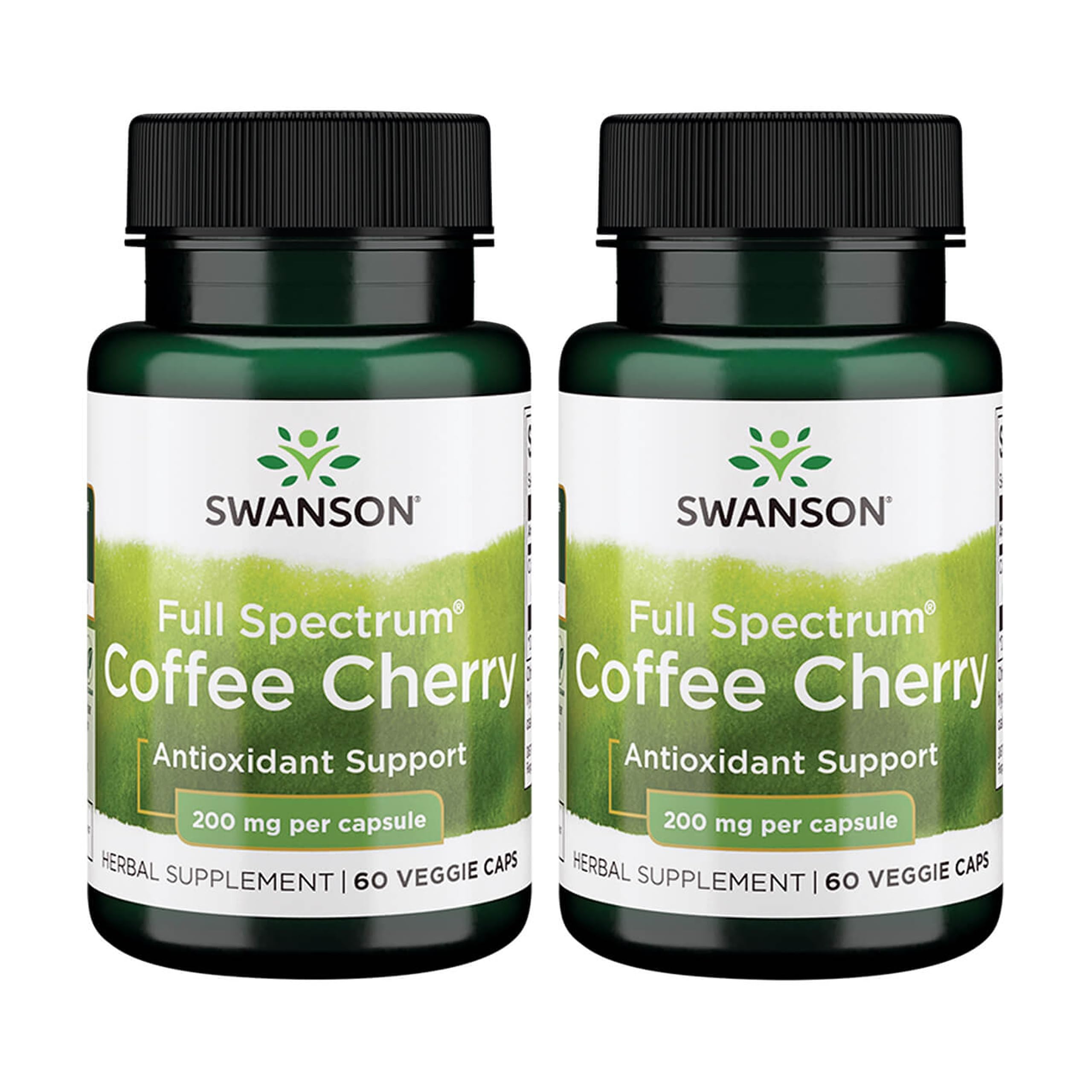 Swanson Full-Spectrum Coffee Cherry-Herbal Supplement Promoting Immune System Support & Delivering Essential Phytonutrients-Natural Overall Wellness Support-(60 Veggie Capsules, 200mg Each) 2 Pack