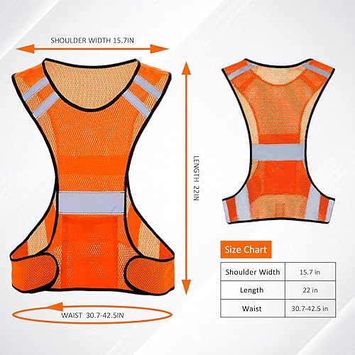 Miniatura 9 de TCCFCCT Reflective Running Vest, High Visibility Running Gear with Large Pocket