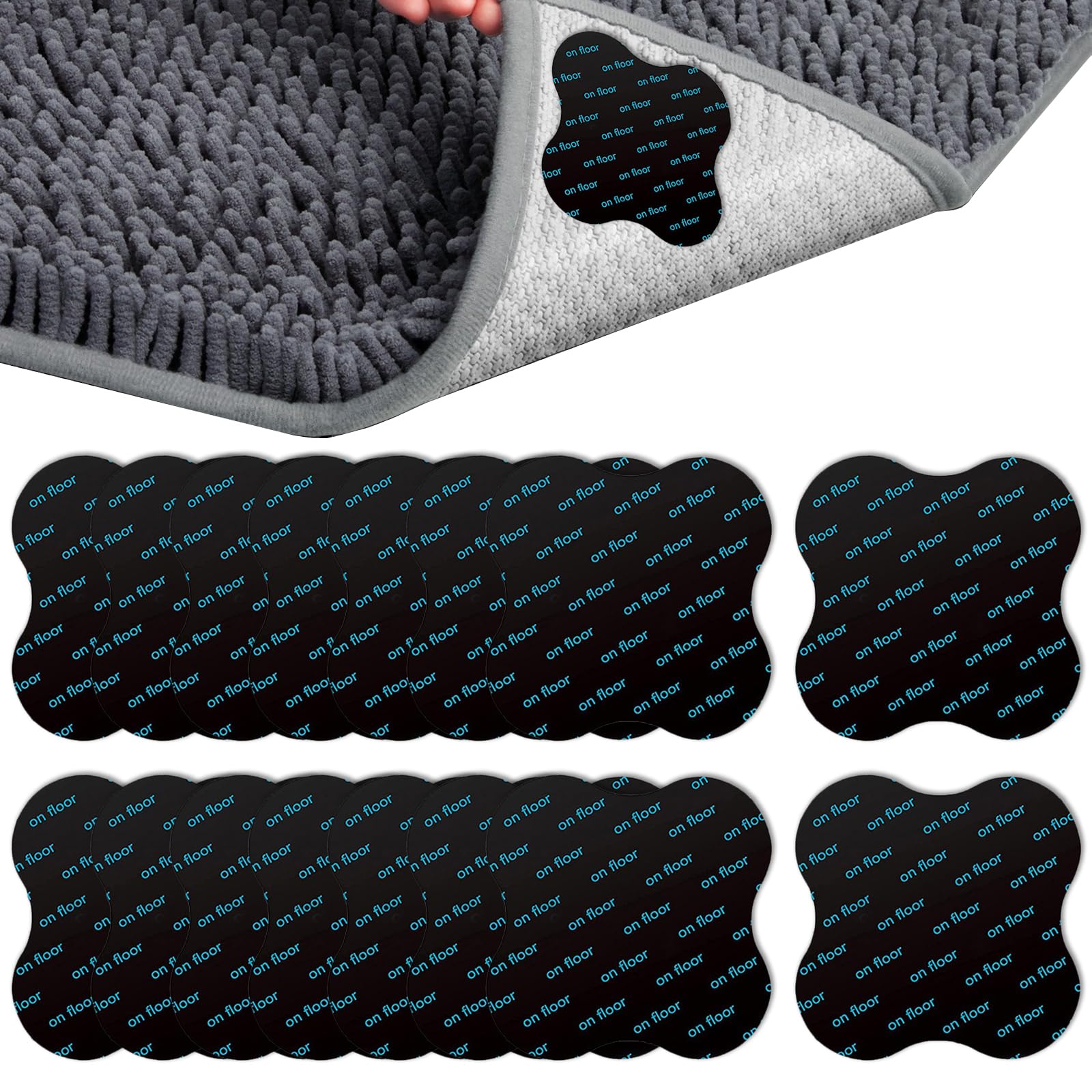 Llikknve 16Pcs Rug Grippers For Laminate Floor,Anti Slip Rug Corner Grippers,Reusable Carpet Stickers For Wooden,Marble And Smooth Floor