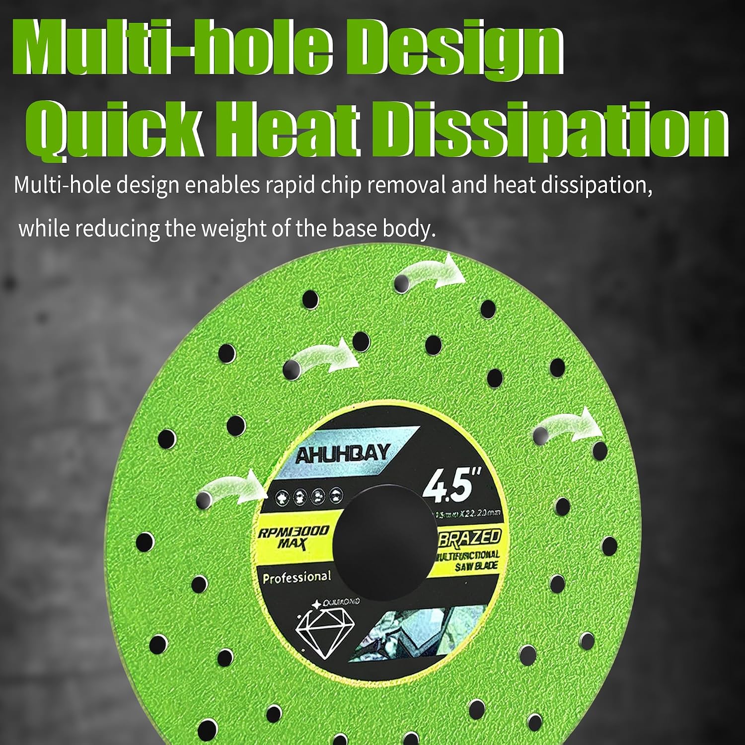 4.5 Inch Diamond Tile Cutting Blade Ultra Thin 0.05" Disc for Angle Grinder | Glass & Porcelain Tile Saw Blade for Ceramic Tile, Marble Granite Stone, Dry Wet Cutting Wheel with 7/8" Arbor