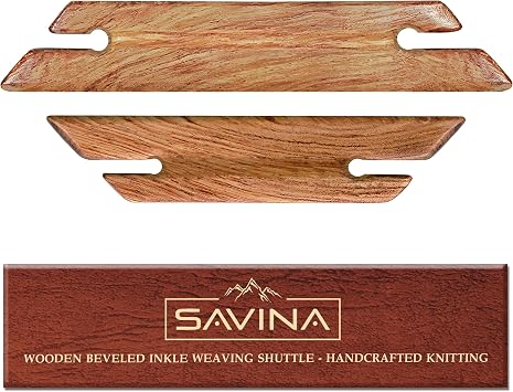 Savina Small Wooden Beveled Inkle Weaving Shuttle - Handcrafted Knitting Weaving Loom Tools Shuttle for Weaving DIY Craft Weaving Accessories