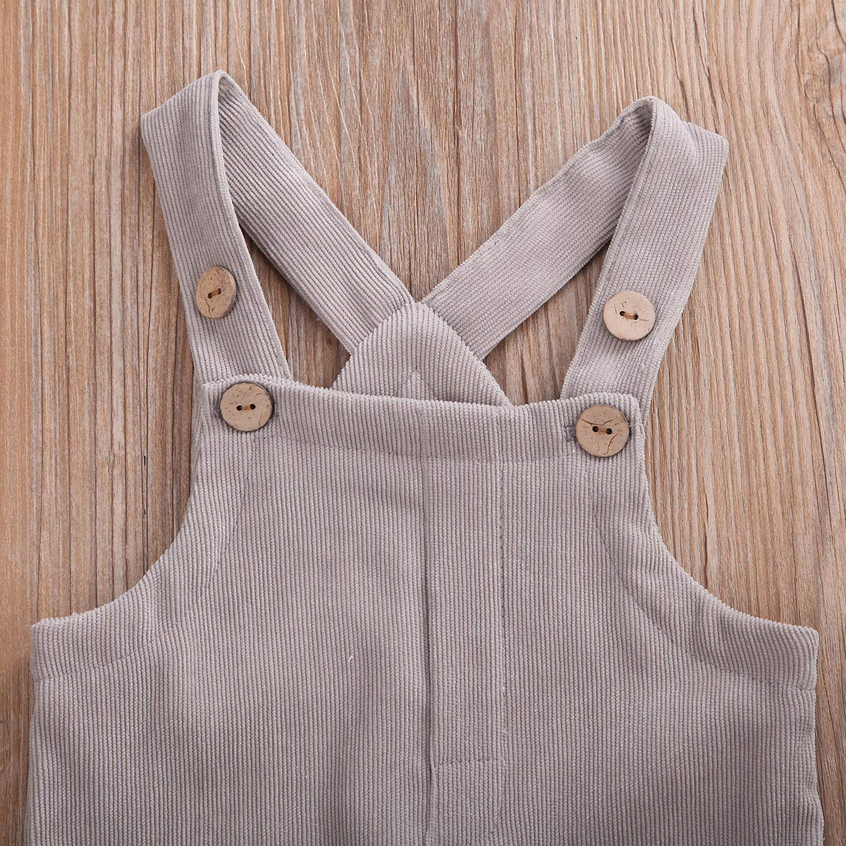 Unisex Clothes Toddler Baby Girl Boy Solid Romper Overalls One Piece Bodysuit Suspender Jumpsuit Bib Pants Velvet Outfit B-Grey
