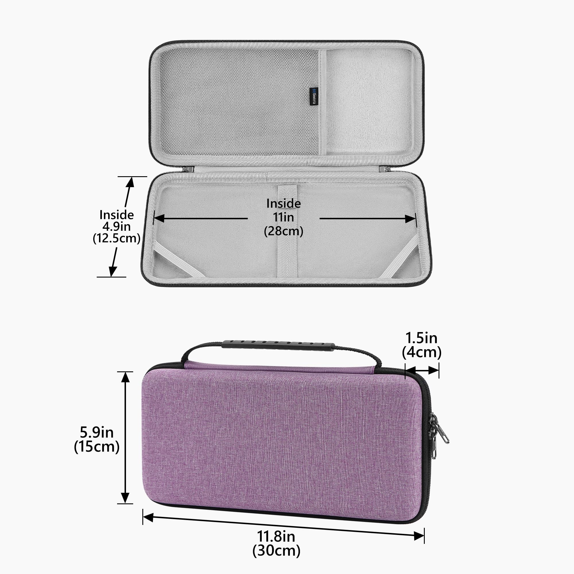 Geekria Funda para Teclado, Estuche de Viaje Protector rígido para teclados compactos pequeños, Compatible con Logitech Pebble Keys 2 K380s / K380 (Lavanda)