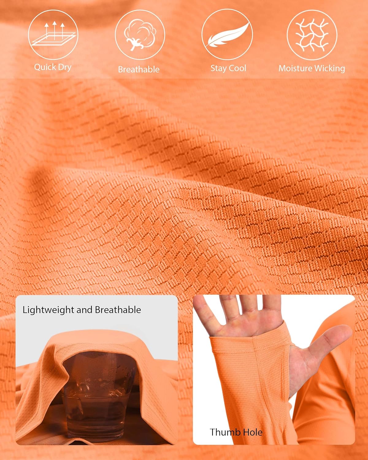 Roadbox UPF 50+ Fishing Shirts for Men, Long Sleeve UV Protection Sun Hoodie, Swim Rash Guard for Hiking Running Workout - Image 3