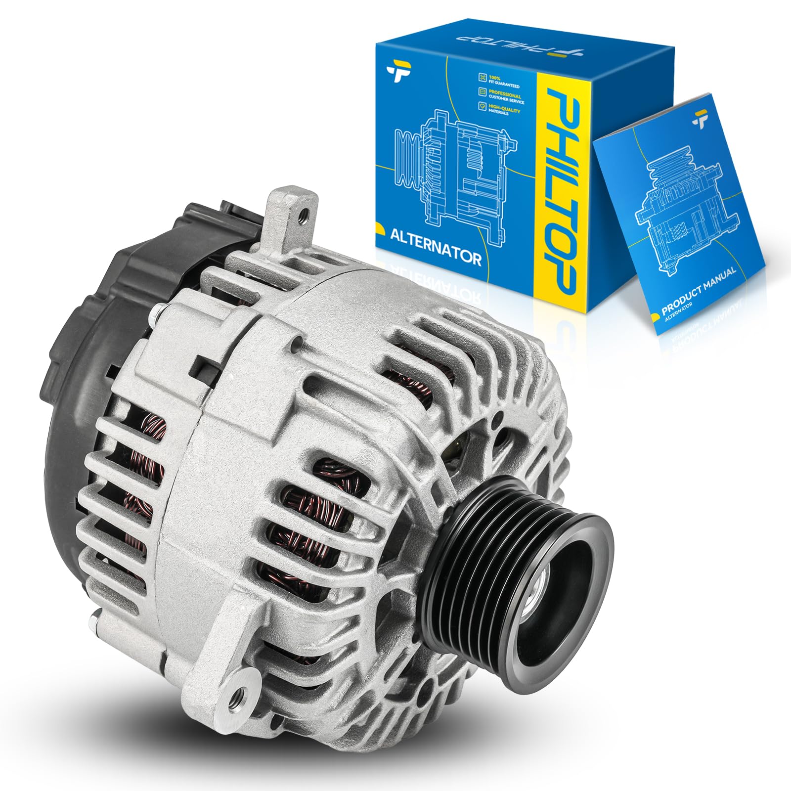PHILTOP Alternator Fit for Nissan,INFINITI,for Suzuki 11256N, Xterra, Frontier, TITAN, Armada, Pathfinder, NV1500, NV2500, NV3500, QX56, Equator Alternator CW,130Amp-image-34