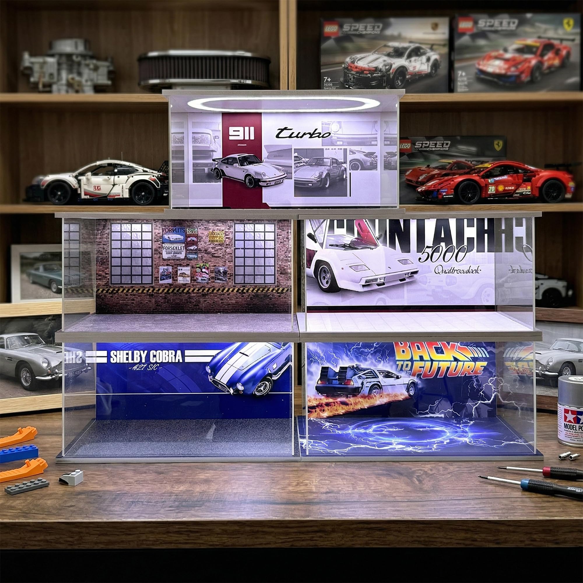 Vitrina acrílica con luz para LEGO Porsche 911 (10295)